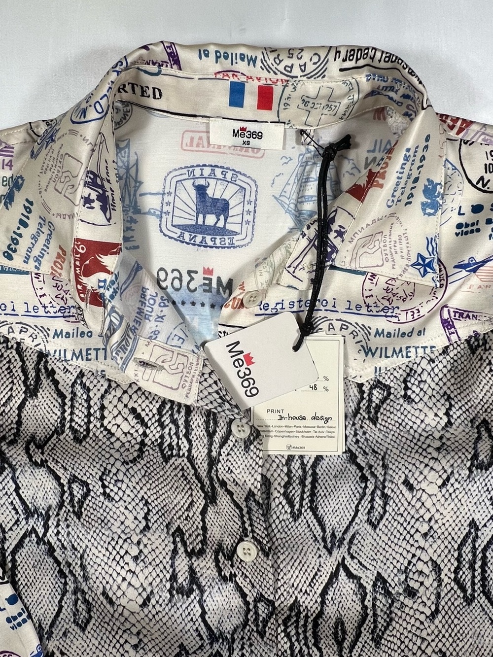 ME369 Grace Snake Cropped Shirt Marina st Barth